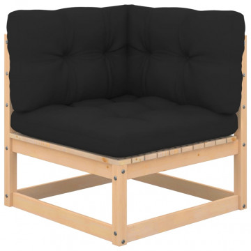 Set mobilier de grădină cu perne, 6 piese, lemn masiv pin - Img 2