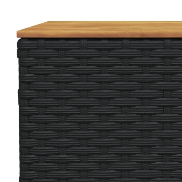 Set mobilier de grădină cu perne, 6 piese, negru, poliratan - Img 6