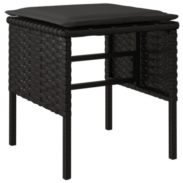 Set mobilier de grădină cu perne, 6 piese, negru, poliratan - Img 7