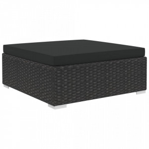 Set mobilier de grădină cu perne, 6 piese, negru, poliratan - Img 8