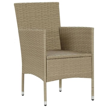 Set mobilier de grădină cu perne, 7 piese, bej, poliratan - Img 8