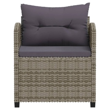 Set mobilier de grădină cu perne, 7 piese, gri, poliratan - Img 4