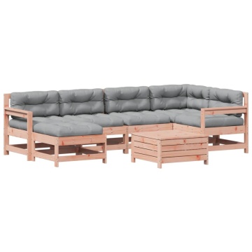 Set mobilier de grădină cu perne, 7 piese, lemn masiv douglas - Img 2