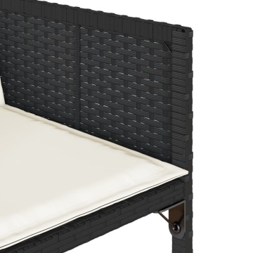 Set mobilier de grădină cu perne, 7 piese, negru, poliratan - Img 6