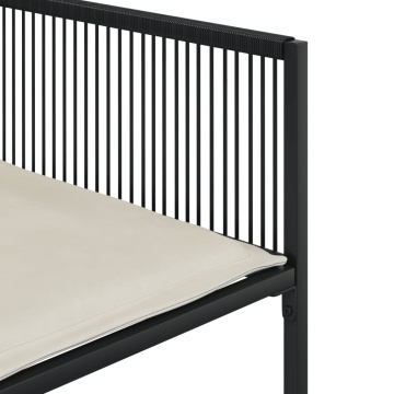 Set mobilier de grădină cu perne, 7 piese, negru, poliratan - Img 6