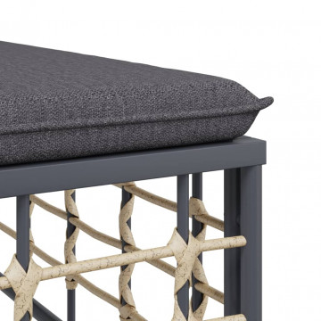 Set mobilier de grădină cu perne, 8 piese, antracit, poliratan - Img 4