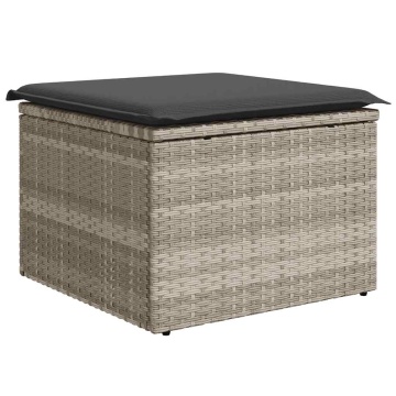 Set mobilier de grădină cu perne, 8 piese gri deschis poliratan - Img 6