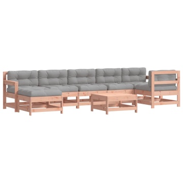 Set mobilier de grădină cu perne, 8 piese, lemn masiv douglas - Img 2