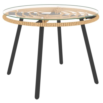 Set mobilier de grădină cu perne bej, 3 piese, poliratan - Img 7