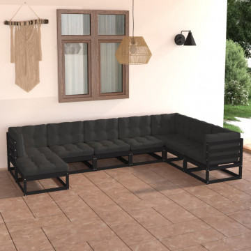 Set mobilier de grădină din 8 piese, lemn masiv de pin - Img 1