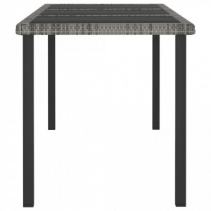 Set mobilier de masă pentru grădină, 9 piese, gri, poliratan - Img 4