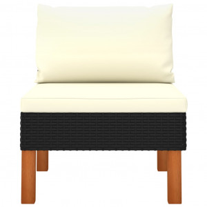 Set mobilier grădină, 3 piese, poliratan & lemn masiv eucalipt - Img 7