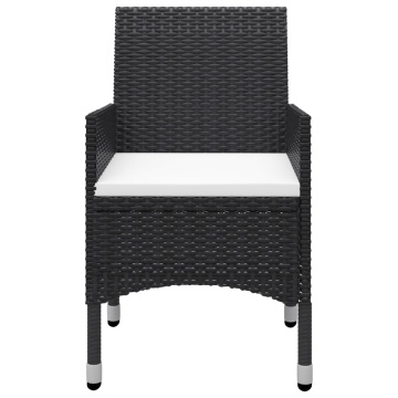 Set mobilier grădină, 9 piese, negru, poliratan, lemn acacia - Img 7