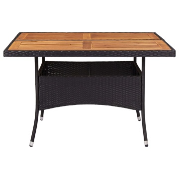Set mobilier grădină, 9 piese, negru, poliratan și lemn acacia - Img 7