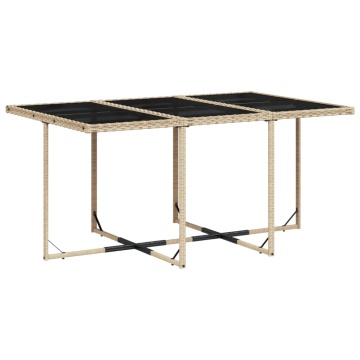 Set mobilier grădină cu perne, 11 piese bej combinat poliratan - Img 3