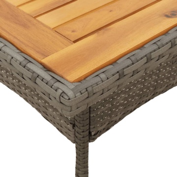 Set mobilier grădină cu perne 3 piese gri poliratan/lemn acacia - Img 5