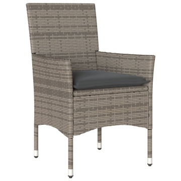 Set mobilier grădină cu perne 3 piese gri poliratan/lemn acacia - Img 3