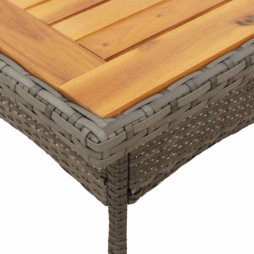 Set mobilier grădină cu perne 5 piese gri poliratan/lemn acacia - Img 5