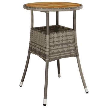 Set mobilier grădină cu perne 5 piese gri poliratan/lemn acacia - Img 4