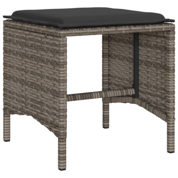 Set mobilier grădină cu perne, 6 piese, gri, poliratan - Img 4