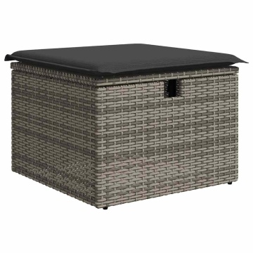Set mobilier grădină cu perne, 6 piese, gri, poliratan - Img 8