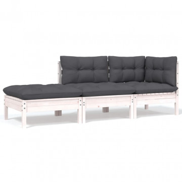 Set mobilier grădină cu perne, 8 piese, lemn masiv pin - Img 6