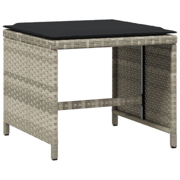 Set mobilier grădină cu perne, 9 piese, gri deschis, poliratan - Img 5