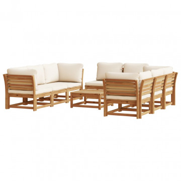 Set mobilier grădină cu perne, 9 piese, lemn masiv acacia - Img 2