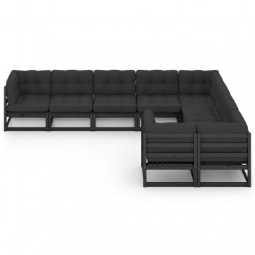 Set mobilier grădină cu perne, 9 piese, lemn masiv de pin - Img 3