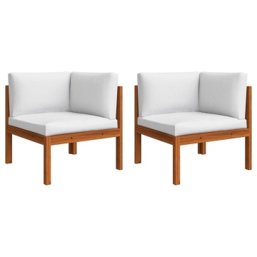 Set mobilier grădină cu perne, crem, 6 piese, lemn masiv acacia - Img 8