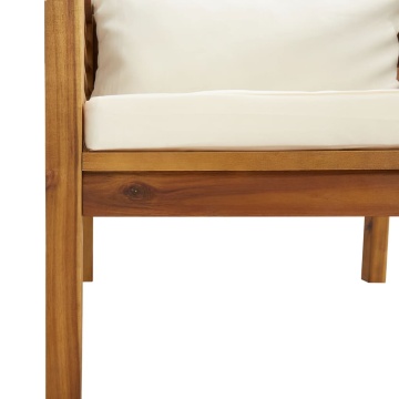 Set mobilier grădină cu perne crem, 7 piese, lemn masiv acacia - Img 6