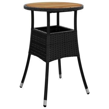 Set mobilier grădină perne 3 piese negru poliratan/lemn acacia - Img 4
