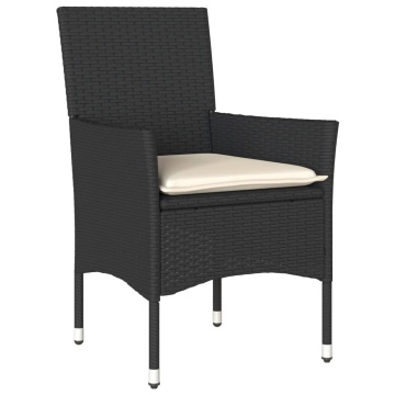 Set mobilier grădină perne 5 piese negru poliratan/lemn acacia - Img 3