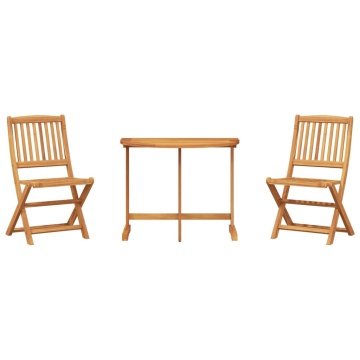 Set mobilier grădină pliabil, 3 piese, lemn masiv acacia - Img 2
