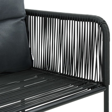 Set mobilier masă de grădină, 3 piese, negru, ratan PVC - Img 6