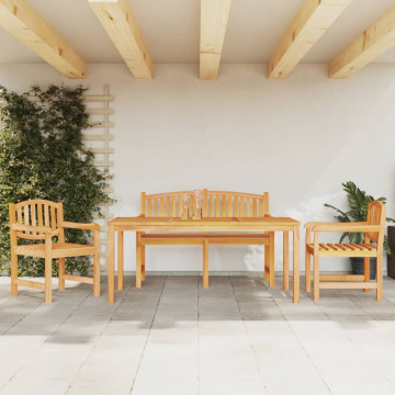Set mobilier pentru grădină, 4 piese, lemn masiv de tec - Img 1
