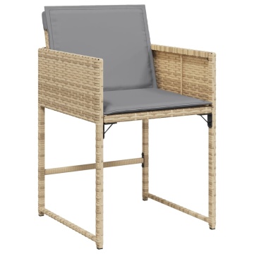 Set mobilier pentru grădină, 5 piese, cu perne, bej, poliratan - Img 8