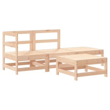Set mobilier relaxare de grădină, 4 piese, lemn masiv de pin - Img 2