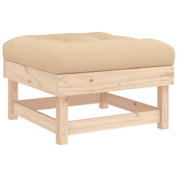 Set mobilier relaxare de grădină & perne 6 piese lemn masiv pin - Img 5