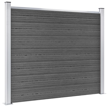 Set panouri gard, 353x146 cm, negru, WPC - Img 4