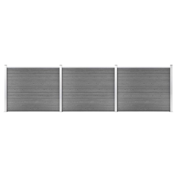 Set panouri gard, 526x146 cm, gri, WPC - Img 1