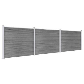 Set panouri gard, 526x146 cm, gri, WPC - Img 2