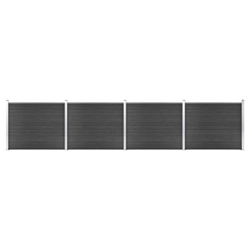 Set panouri gard, 699x146 cm, gri, WPC - Img 1