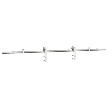 Set piese pentru ușă glisantă, argintiu, 183 cm oțel inoxidabil - Img 4