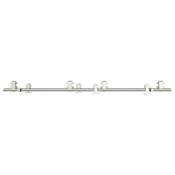 Set piese pentru ușă glisantă, argintiu, 183 cm oțel inoxidabil - Img 8