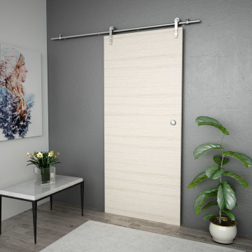 Set piese pentru ușă glisantă, argintiu, 183 cm oțel inoxidabil - Img 3