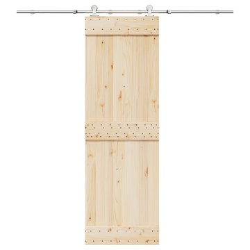 Set piese pentru ușă glisantă, argintiu, 200 cm oțel inoxidabil - Img 1
