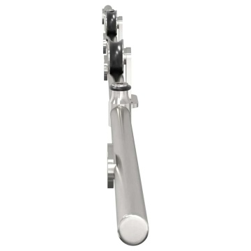 Set piese pentru ușă glisantă, argintiu, 200 cm oțel inoxidabil - Img 5
