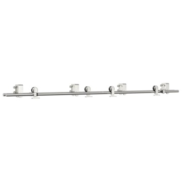 Set piese pentru ușă glisantă, argintiu, 200 cm oțel inoxidabil - Img 2