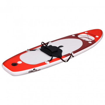 Set placă paddleboarding gonflabilă, roşu, 300x76x10 cm - Img 2